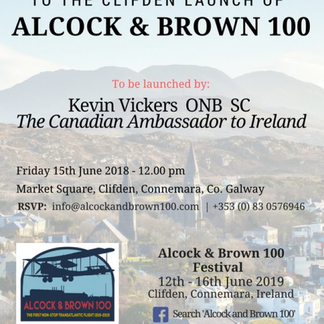 Canadian Ambassador to Ireland Kevin Vickers to Launch Alcock & Brown 100 Festival